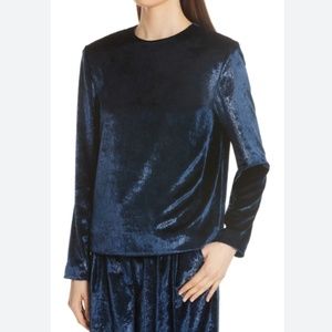 Luxurious Tibi metallic velvet Tess top with back zip Medium